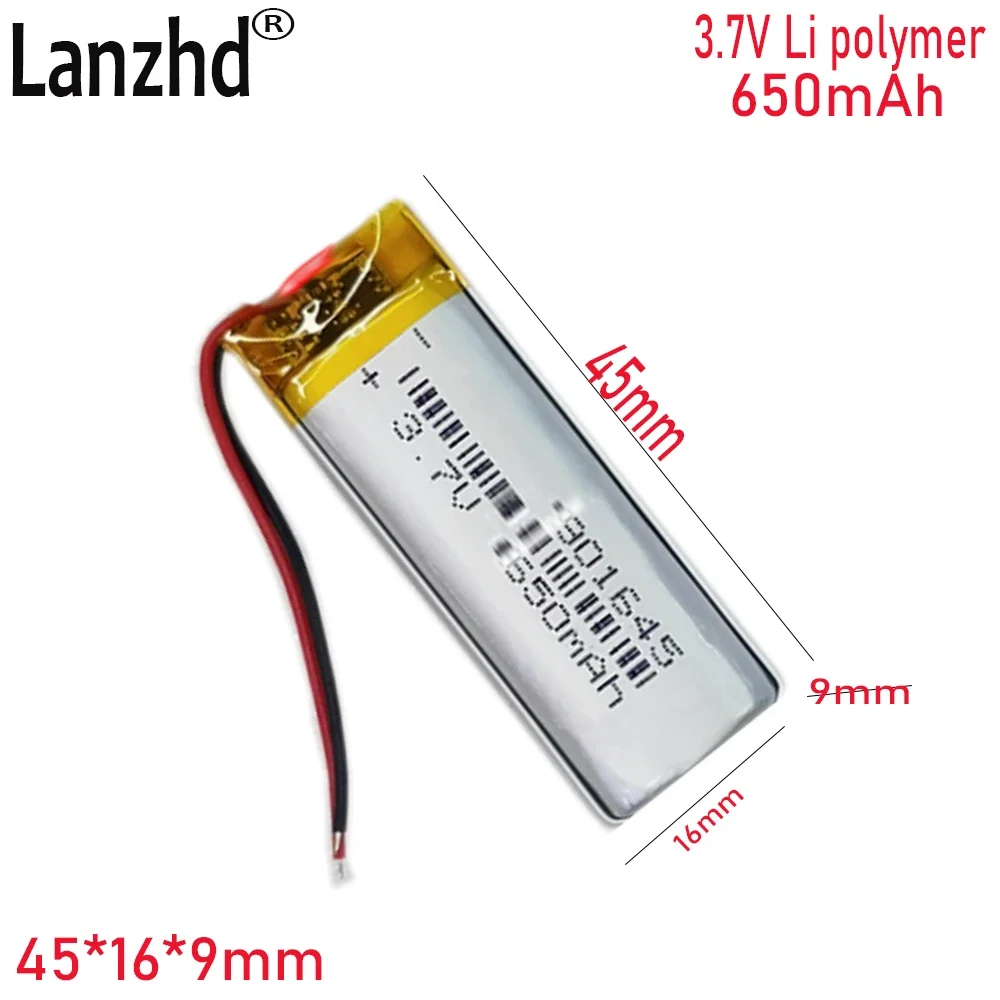 

1-20pcs Polymer lithium battery 901645 851645 851545 901545 101545 For Voice Recorder Point reading Pen 650mAh battery