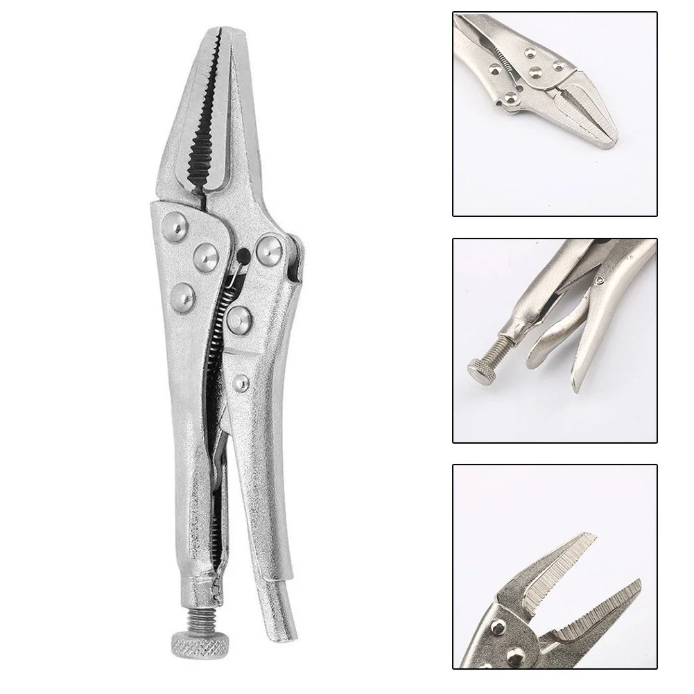 

6.5Inch Locking Pliers Long Needle Nose Pliers Lock Vise Grip Clamp Hand Tool Squeeze Action And Trigger Release Re-positioning