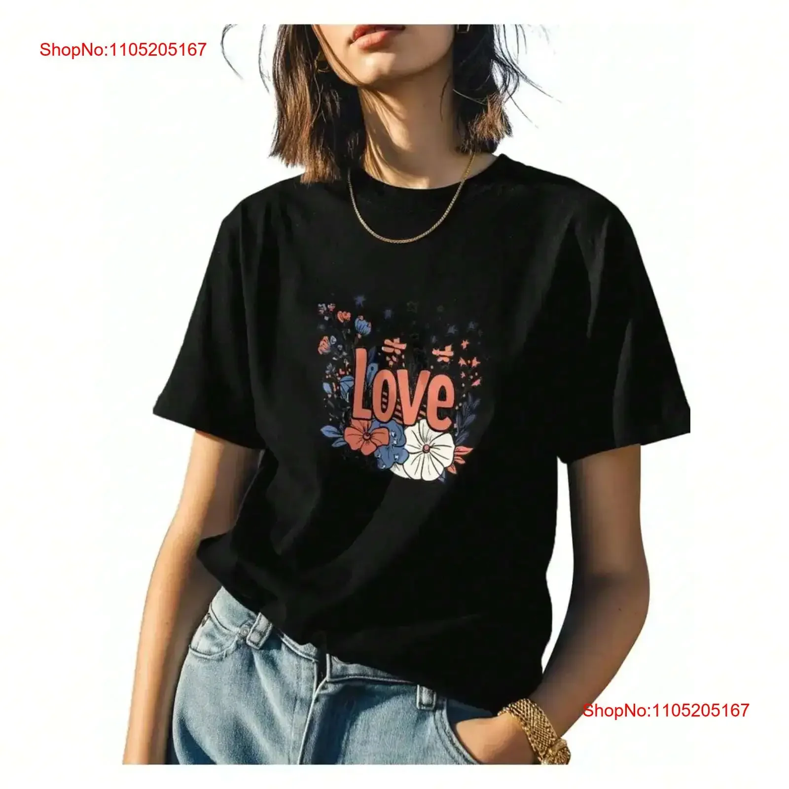 

Love Women's T Shirt Crew Neck Casual for Women vintage Washed graphic Stylish Unisex Comfortable Breathable