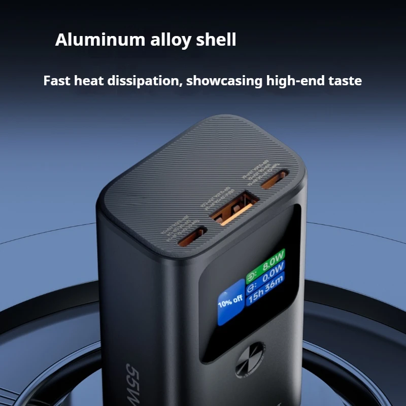 Thunderobot Power Bank V10 10000mAh 55W شاحن محمول سريع الشحن مع شاشة ملونة TFT معتمدة لهاتف iPhone16/Xiaomi