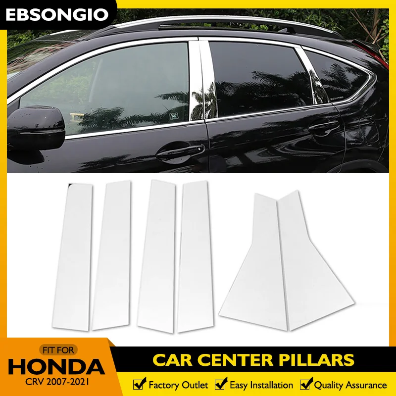 

6Pcs Exterior Stainless Steel Car Door Window Column BC Pillar Post Cover Trim For Honda CRV CR-V 2007-2011 2012-2016 2017-2021