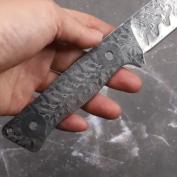 新型固定式一體成型馬士革鋼坯半成品刀坯,適用於自衛、戶外EDC水果切割等用途 10 最佳銷售 刀坯 - №3