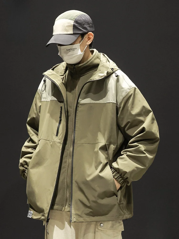 

Мужская куртка Paul Frank American Style Tee-In-One с капюшоном, весенне-осенняя, для активного отдыха, рабочая одежда, верхняя одежда из полиэстера, свободный крой, длинный рукав