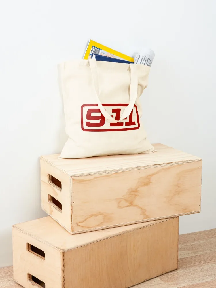 9-1-1 on ABC logo (standard red on black) Tote Bag Lady bags Canvas stote bag Shopping bags shopping bag logo
