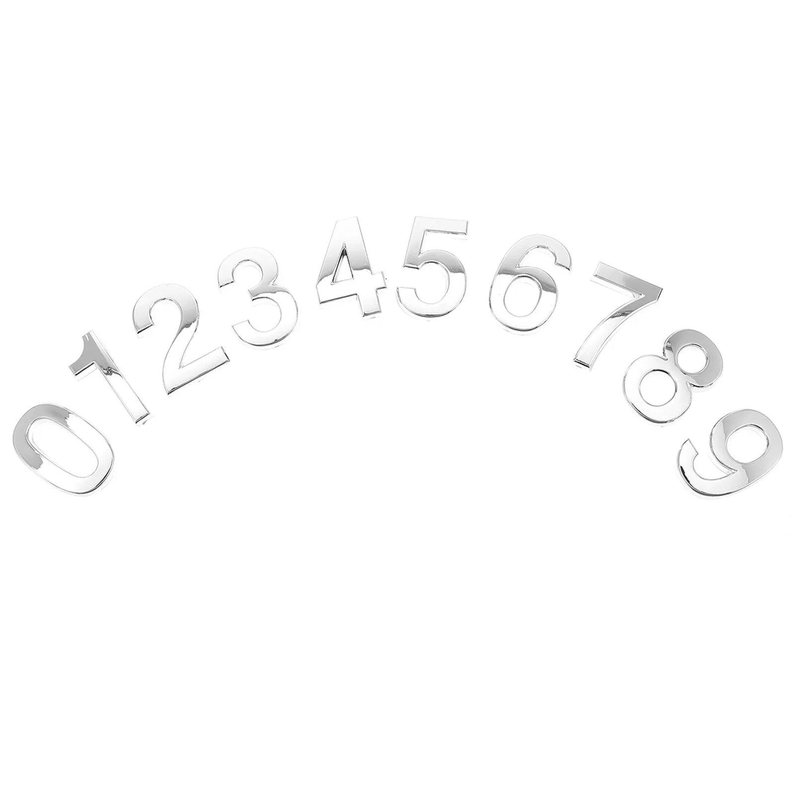 10Pcs House Number Sticker 3D ABS Metal Plated Waterproof Digital Door Address Sign for Mailbox Apartment Hotel Office