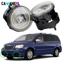 2 Pcs 30W 6000LM Angel Eye Fog Light DRL Canbus Car Front LED Fog Daytime Running Lamp For Chrysler Town & Country 2010