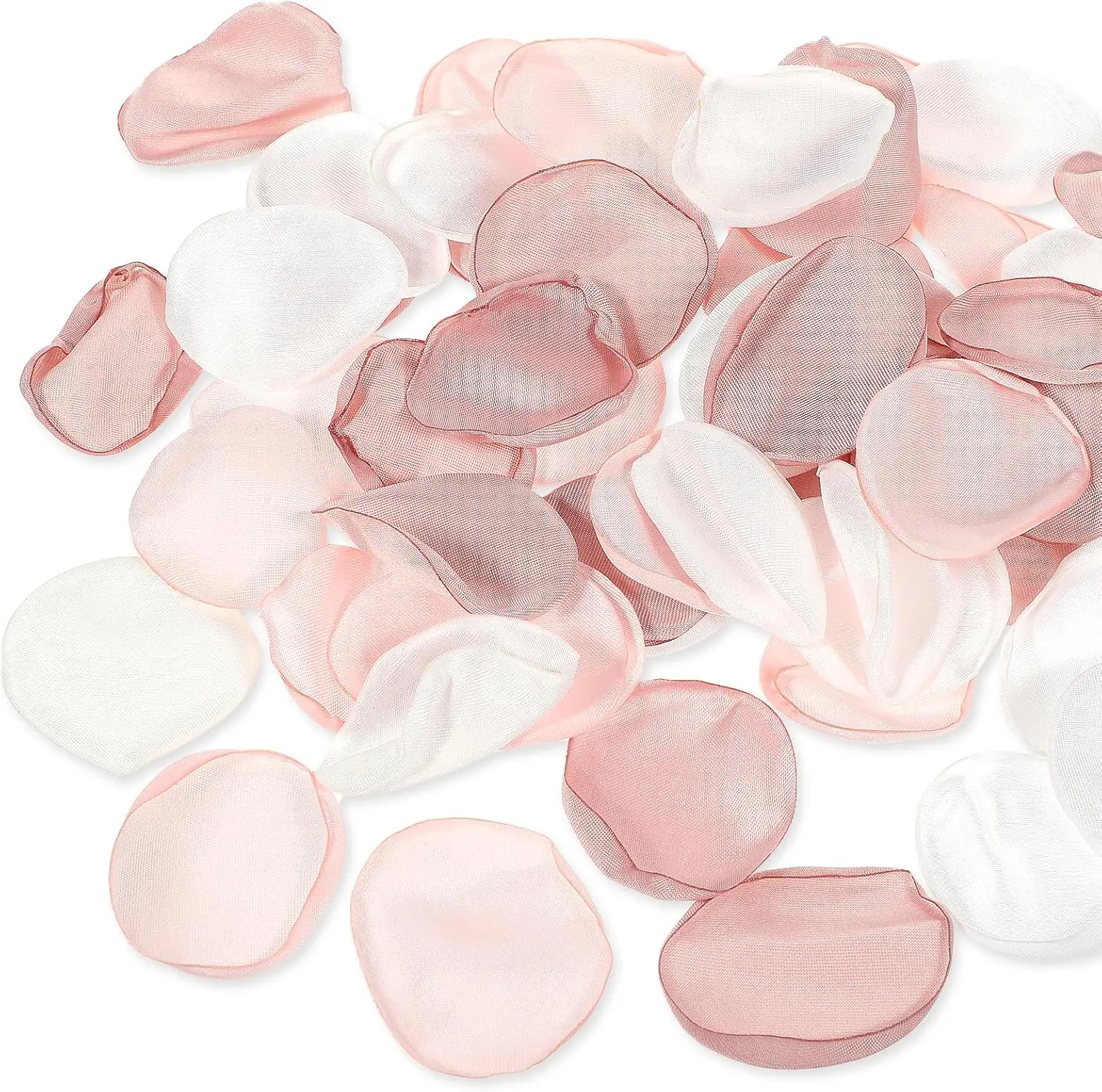 

200pcs Silk Rose Petals for Wedding, Pink and White Artificial Flower Petals for Aisle Scatter, Table Decor