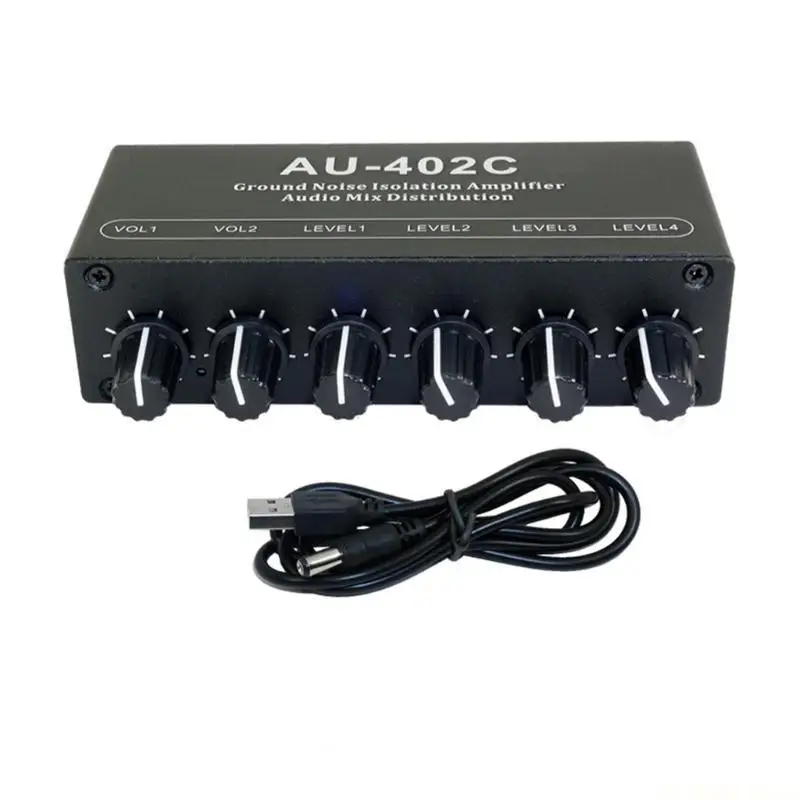 E56B High Performances Stereo Sound Mixer with Easy Plugs and Play Setups and Durability Metal Shell 20Hz 20kHz Response