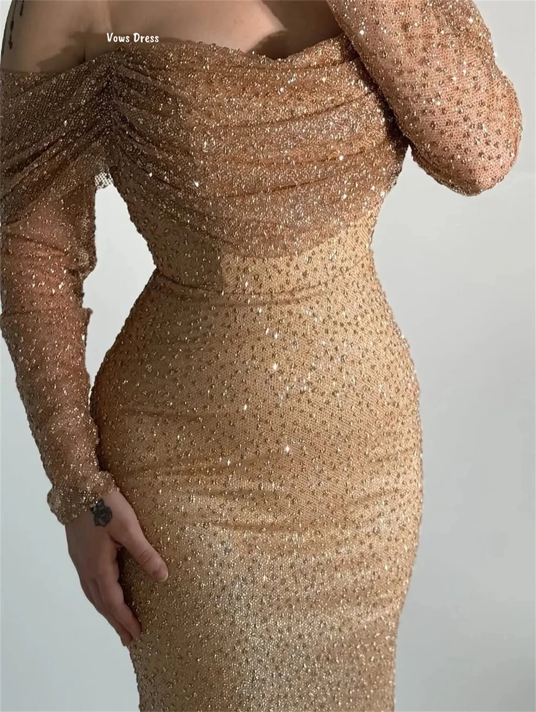 Gelübde Fischschwanzrock-Kleider für besondere Anlässe, Kerze, elegante Abendparty-Kleider für Frauen, maßgeschneidertes elegantes Kleid, Luxus