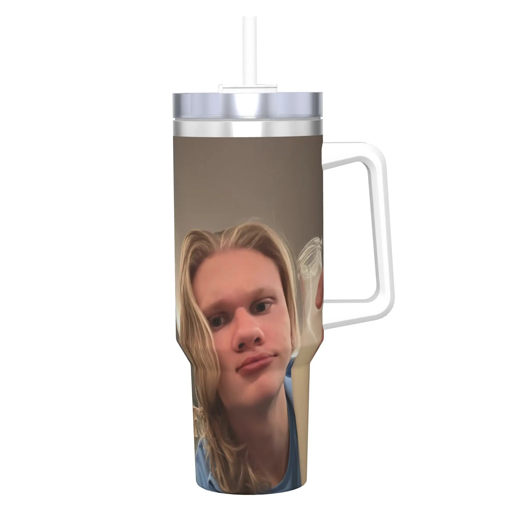 Haalands  Tumbler 40oz Stainless Steel Double Wall Vacuum Insulated Football Travel Mug With Straw