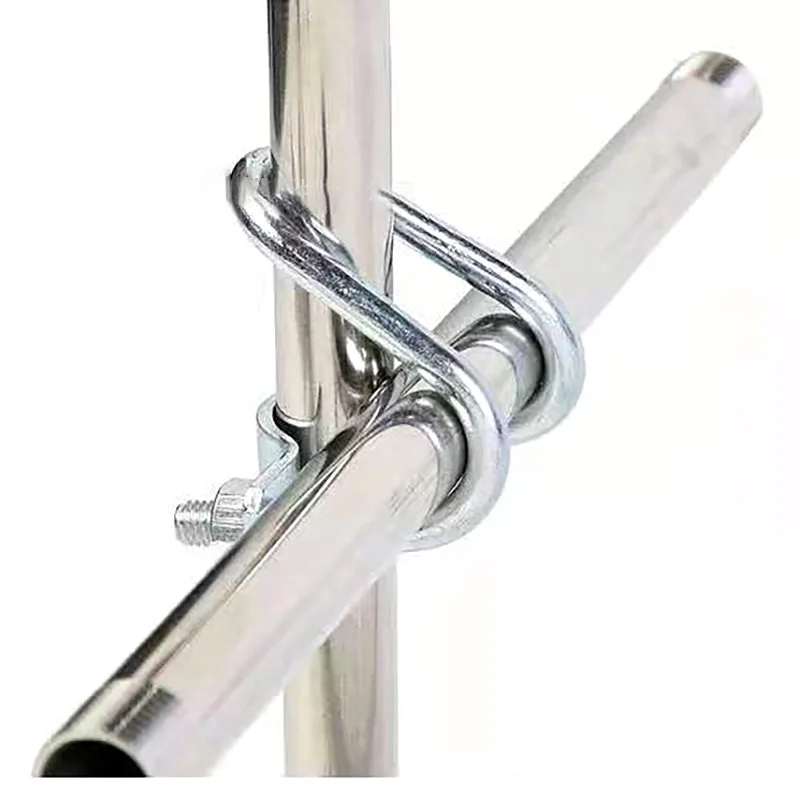 4Pcs 304 Stainless Steel Cross- Pipe Clamp U-shaped Cross- Tube Clamp Bolt Steel Connector Scaffolding Fixing Clamp