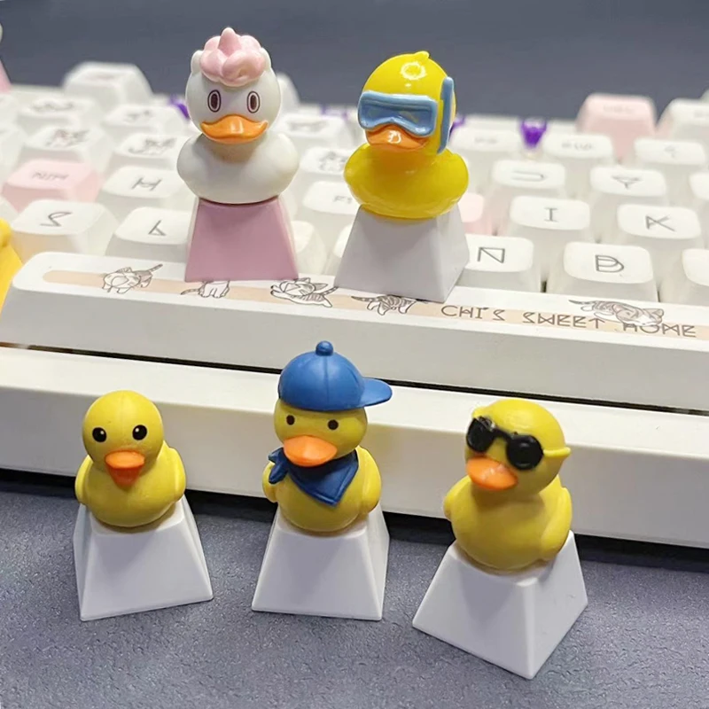 

DIY Creative Little Yellow Duck Keycap Cherry Mx Switch Cross Axis Pink Duck Game Mechanical Keyboard Keycap