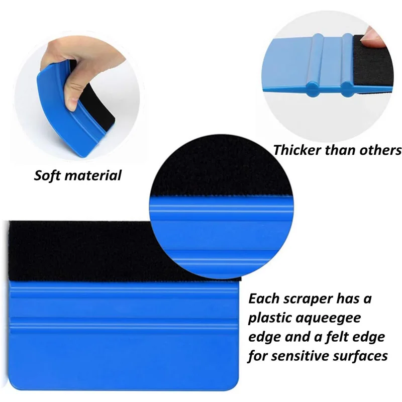 16Pcs Car Vinyl Wraps Tools Window Tint Film Tool Kit Wrap Gloves Felt Squeegee Vinyl Cutter Edge Trimmer Vinyl Magnet Holders