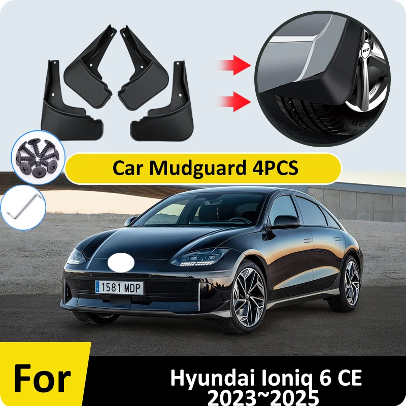 For Hyundai Ioniq 6 CE  2023 2024 2025 Car Mudflaps Splash Guards Mud Flaps Front Rear Wheel Fender Flares Mudguards Accessories