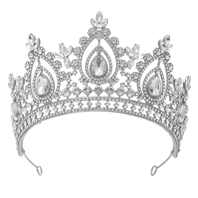 الفاخرة الراقية كريستال تاج خوذة الملكي الملكة الزفاف تيارا مأدبة غطاء الرأس حزب ثوب مجوهرات إكسسوارات الشعر