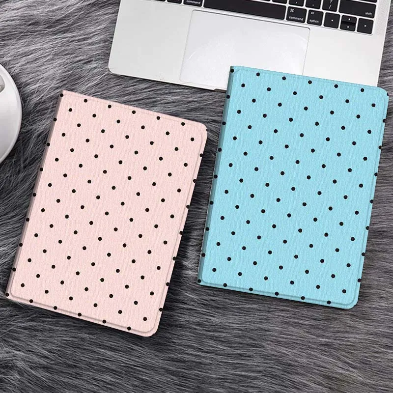 

Black polka dot pattern Tablet Case For iPad Pro Air 5th 6th 7th 13 M3 M4 M5 12.9 13.3 inch 2018 2022 2024 2025