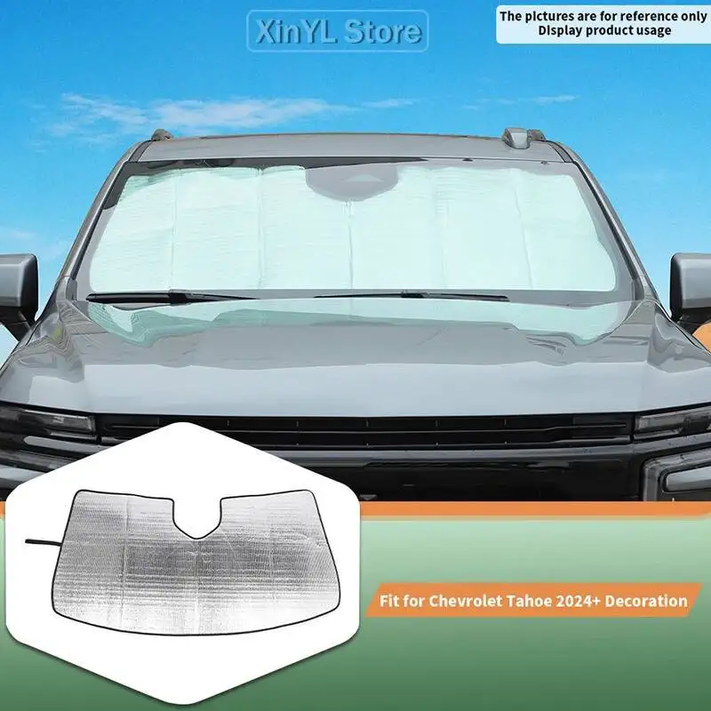 

Car Front Window Window Sun Visor Cover Windshield Sunshade Insulation Pad For Chevrolet Tahoe/GMC-YUKON 2024 Up 1PC