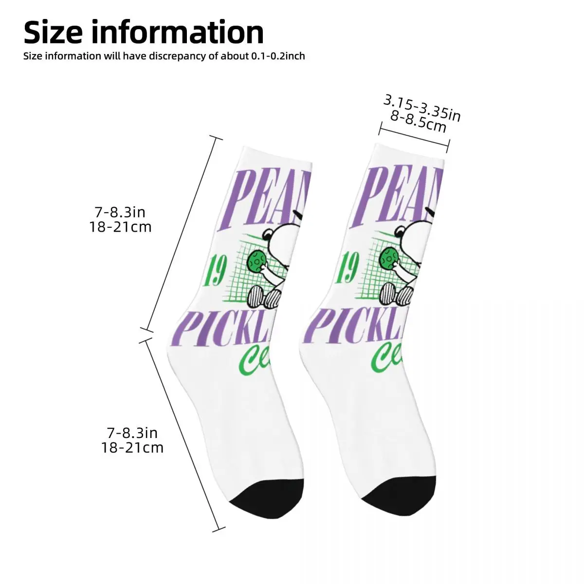 Autumn Winter Harajuku Men\'s Women\'s Snoopy Pickleball Club 1950 Socks Cartoon Breathable Football Socks