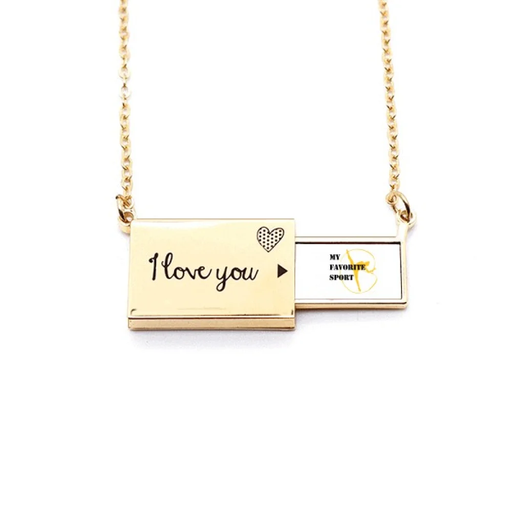 Like Sports Fitness Balanced Artistic Gymnastics Letter Envelope Necklace Pendant Jewelry