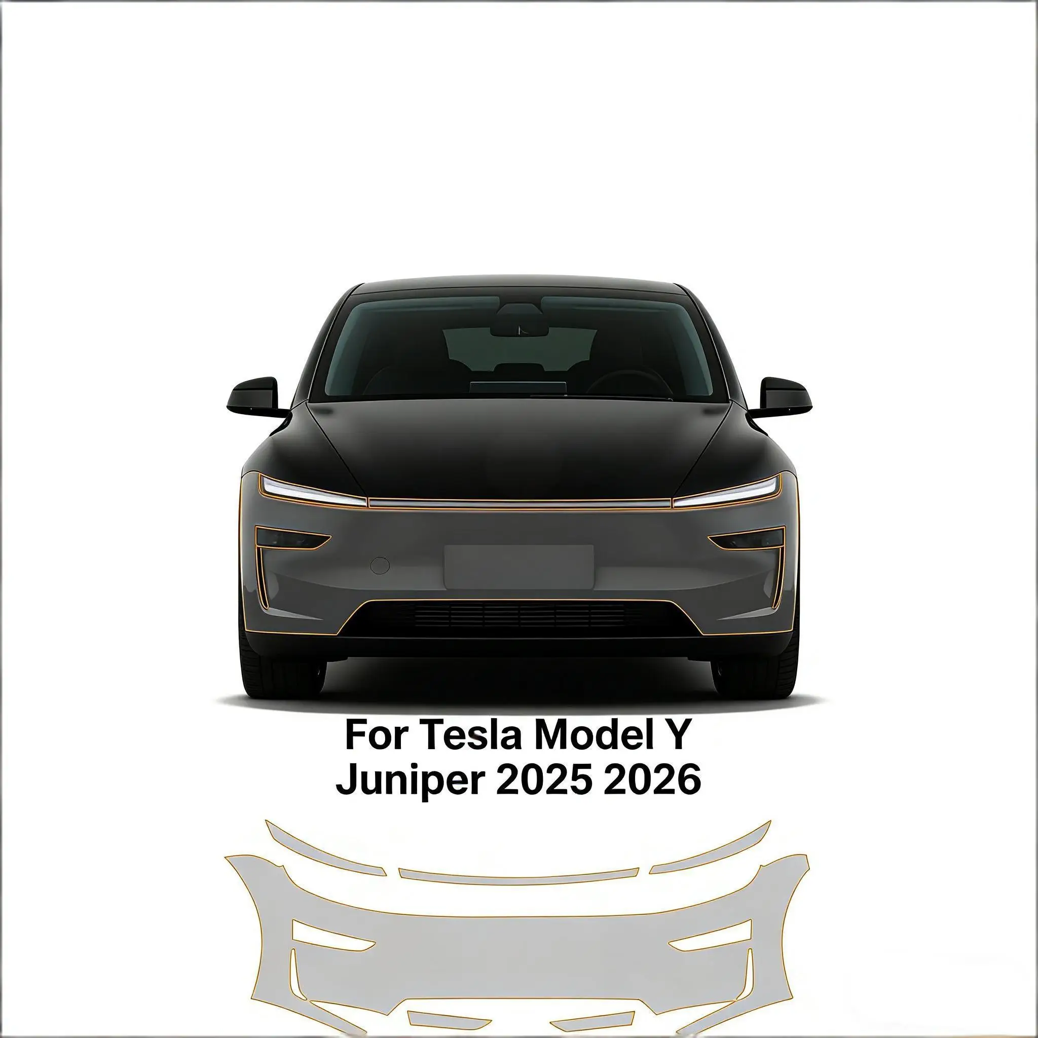 

For Tesla Model Y Juniper 2025 2026 TPU Bumper Pre-cut PPF Clear Paint Protective Film Custom Anti Scratch Self Healing Shield