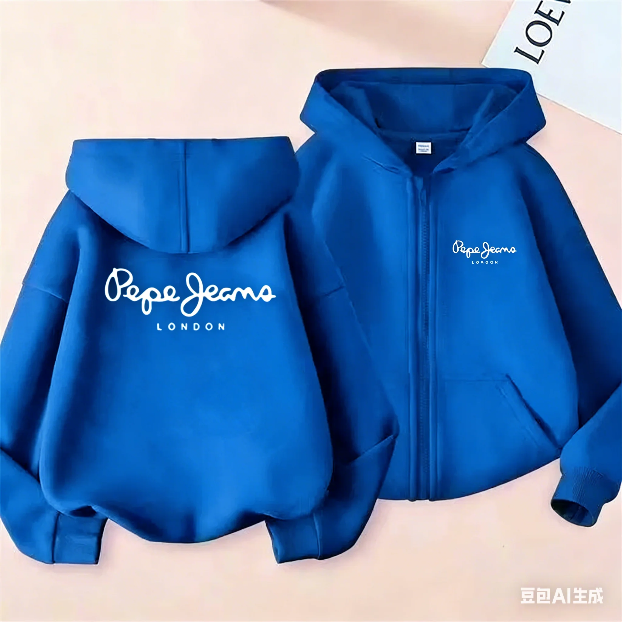 Modische Marken-Hoodies mit Print, Mantel, Kinder-Reißverschluss-Oberteile, Mädchen Rosa, Jungen Schwarz, Kinderkleidung, lässige Frühlings- und Herbst-Sweatshirts – Detail 4