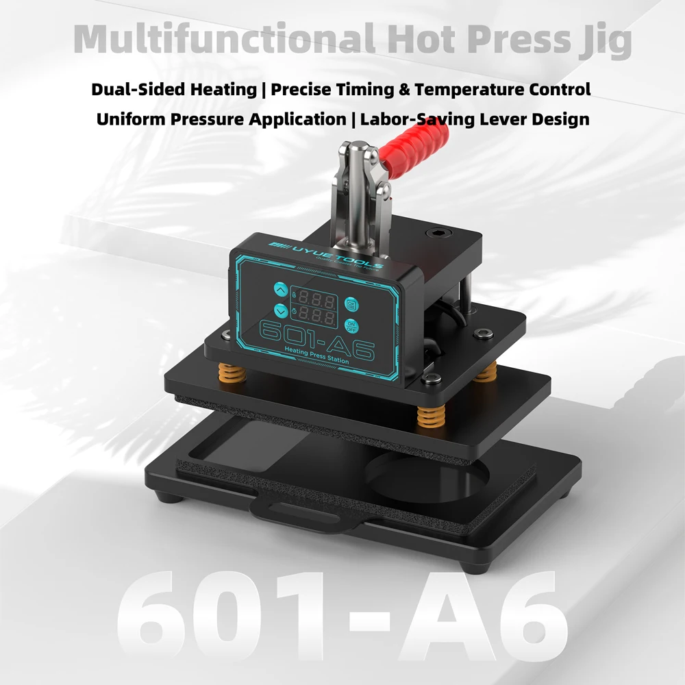 UYUE 601-A6 Hot Press Fixture 400W Dual Side Heating LCD Screen Repair Machine Precise Temperature Time Control for Phone Repair