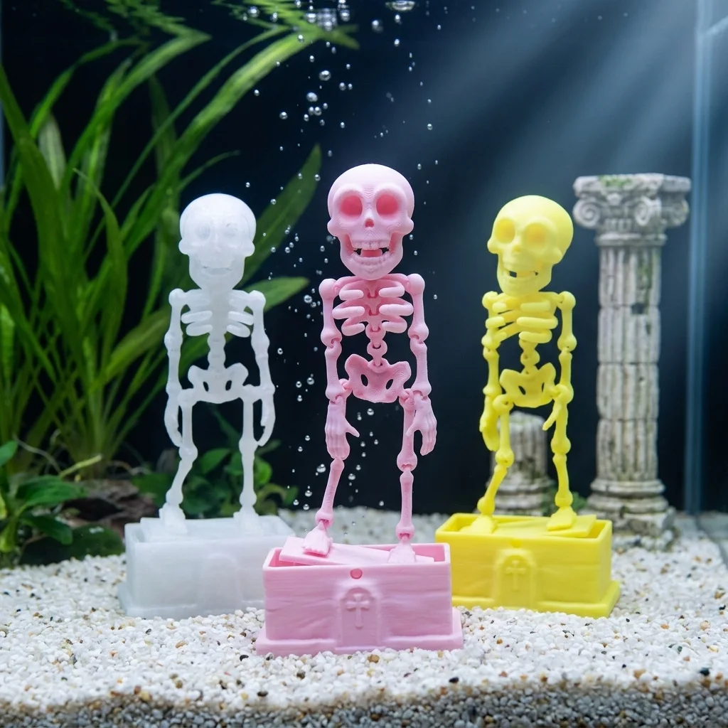 New Dancing Skeleton Aquarium Bubbler Halloween Fish Tank Ornament | Dynamic Dancing Skeleton for Halloween Fish Tank Decor