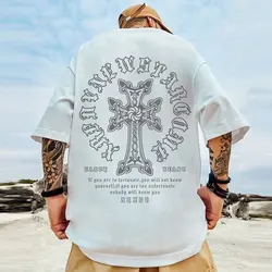 Zomer Nieuwe Casual Losse T-shirt Korte Mouwen Herenmode Losse Afdrukken Grote 8XL Hip Hop Paar Slijtage Half mouw Katoenen Top