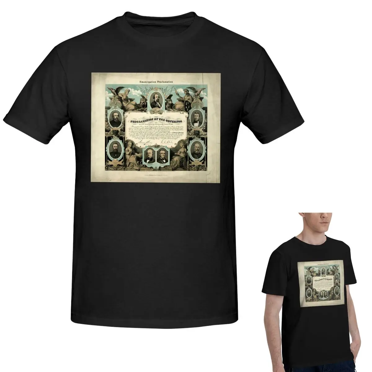 

100% хлопок Emancipation Proclamation By E. Knobel (1865) Мужская забавная футболка большого размера Мужские рубашки с круглым вырезом Топы S-6XL