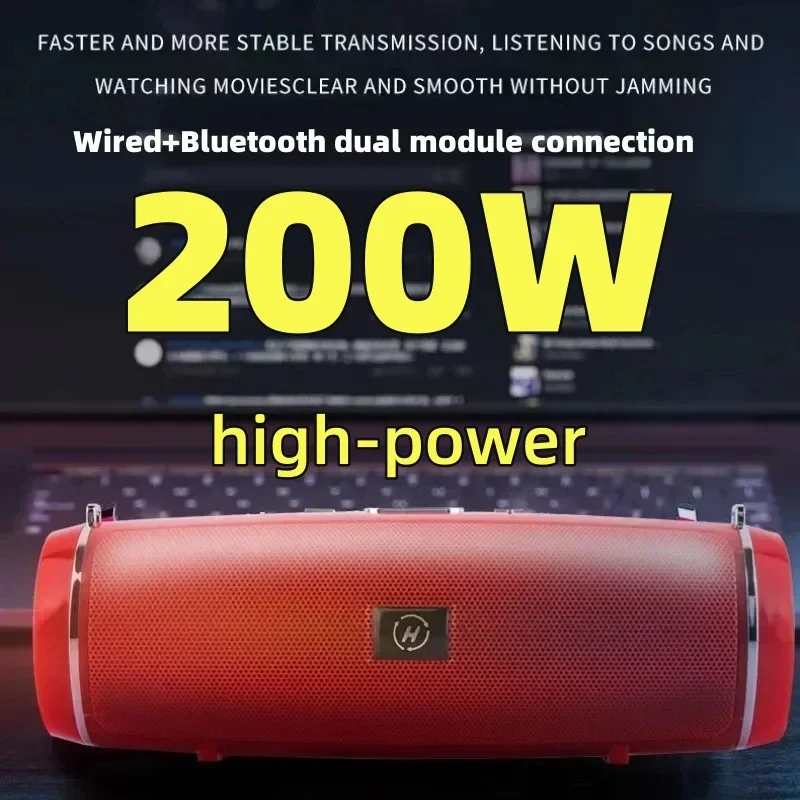 

200W High Power Portable Bass TWS/FM/Voice Prom Outdoor Wireless Audio 3D Surround Bluetooth Speaker Caixa De Som Bluetooth