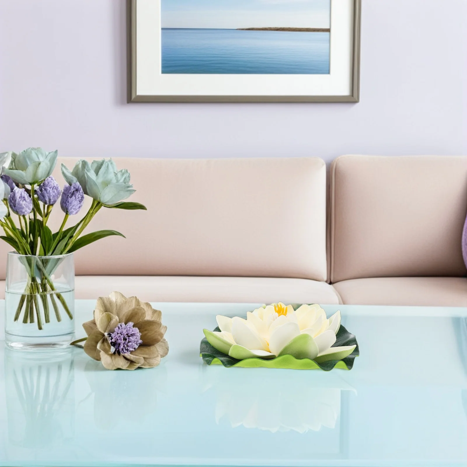 

8Pcs 17Cm 10Cm Simulation Lotus Water Lilies Lifelike Floating Pool Fish Tank Pond Accessories Decor Simulation Lily