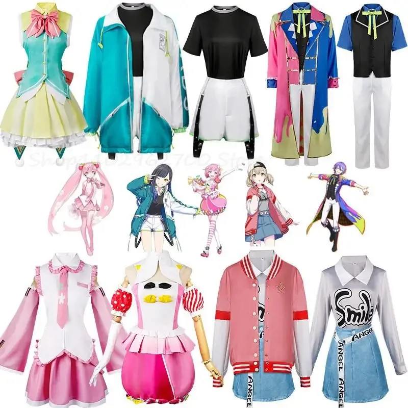 Palco Colorido do Projeto Sekai! Shiraishi An/Otori Emu/Azusawa Kohane/Kusanagi Nene Traje Cosplay Terno Completo Halloweek;3,c'5.b;8'