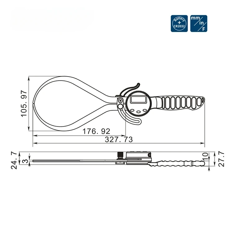 Dasqua High Hardness 200mm LCD Display External Digital Caliper Outside Measurements For Woodworking