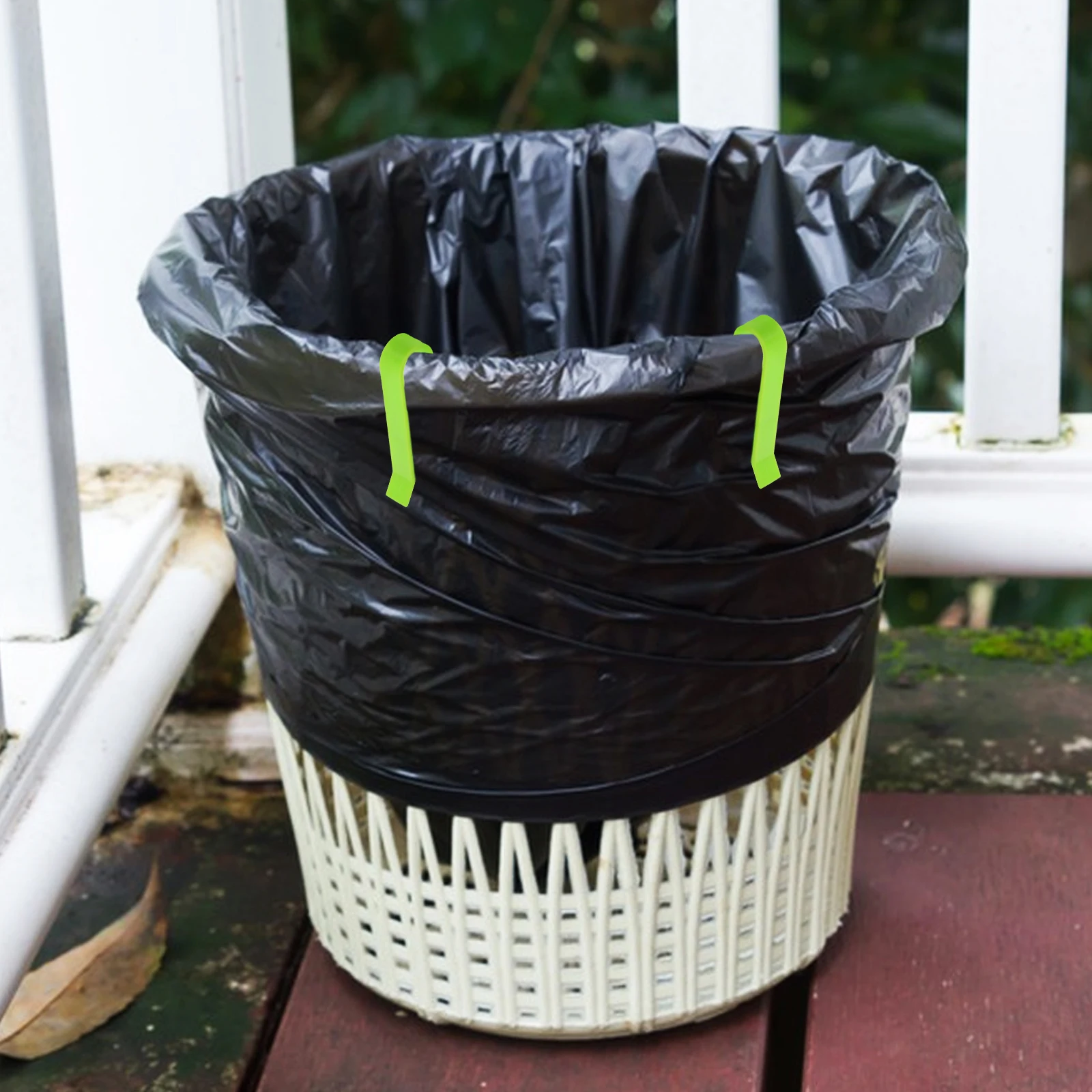 

Plastic Trash Bag Clips Waste Basket Bin Clamps Safe Material Smooth Edge Effective Fixation Garbage Container
