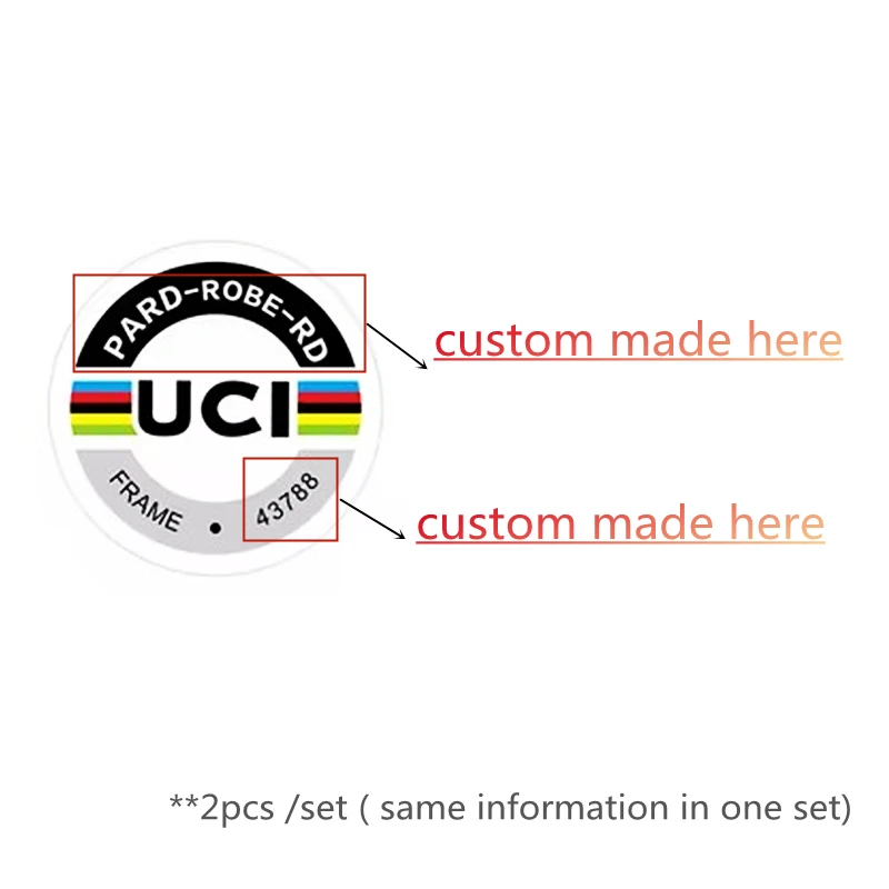 Customized frame name ID certification small label sticker bicycle union certification label bicycle decals warning films