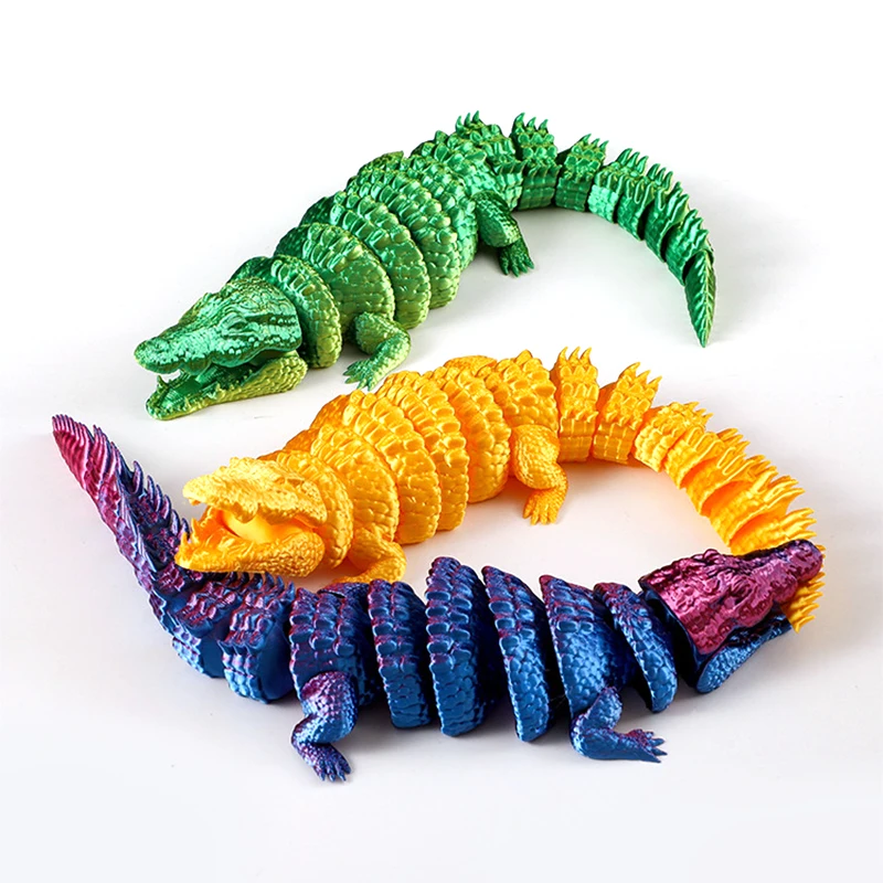 3D 인쇄 악어 장난감 개방형 입 모델 소품과 빛나는 관절 크리 에이 티브 장식품 어린이를위한 생일 선물