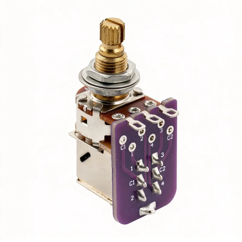 For Electric Guitar Bass Push Pull Potentiometer DPDT A250K B250K A500K B500K 18 Teeth