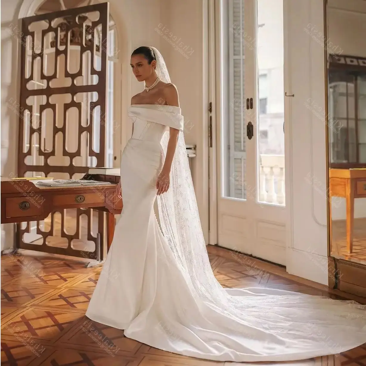 Graceful Wedding Dresses Satin Bridal Gowns Simple Robes For Formal Party Off The Shoulder Vestidos De Novia Customized 2026