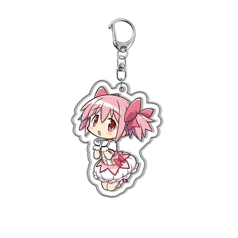 Anime Puella Magi Madoka Magica Keychain Kaname Akemi Homura Miki Sayaka Tomoe Mami Kyoko Key Chain Ring For Fans Gifts Jewelry