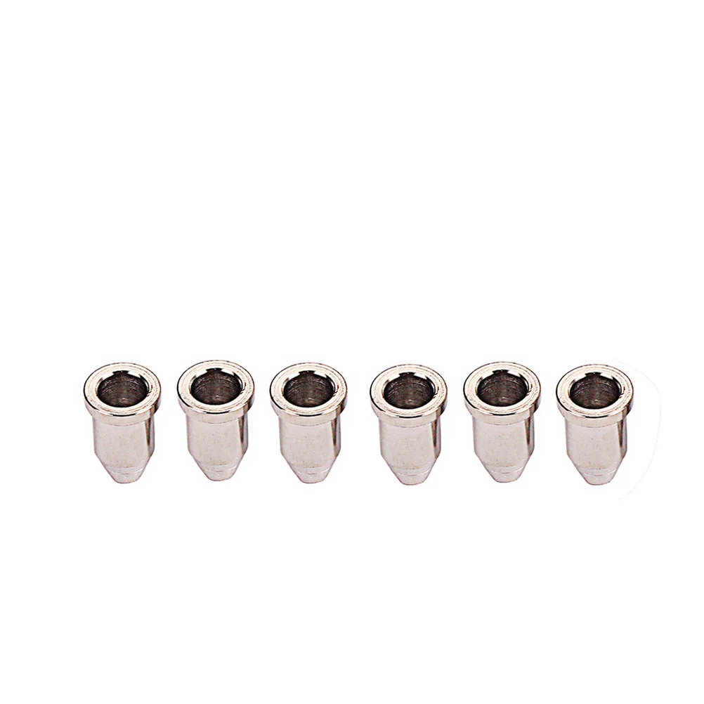 

6Pcs Guitar String Mounting Buckle Through Body Ferrules Bushing for Strings Repair Project Replacement Parts Silver