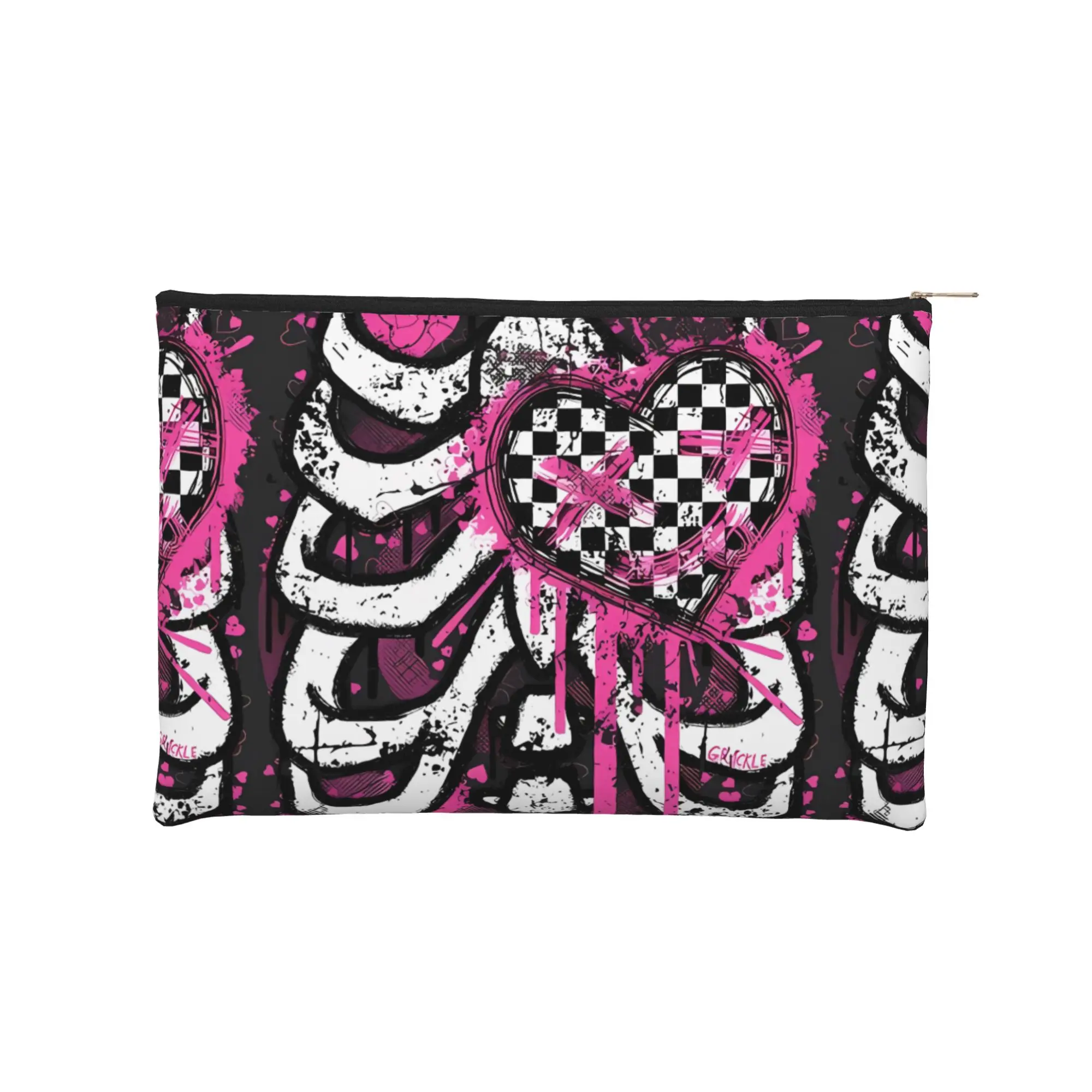 Y2K Lightweight Graffiti Edgy At Heart Pink Version Makeup Bag Toiletry Bag with Zipper Travel Cosmetic Pouch