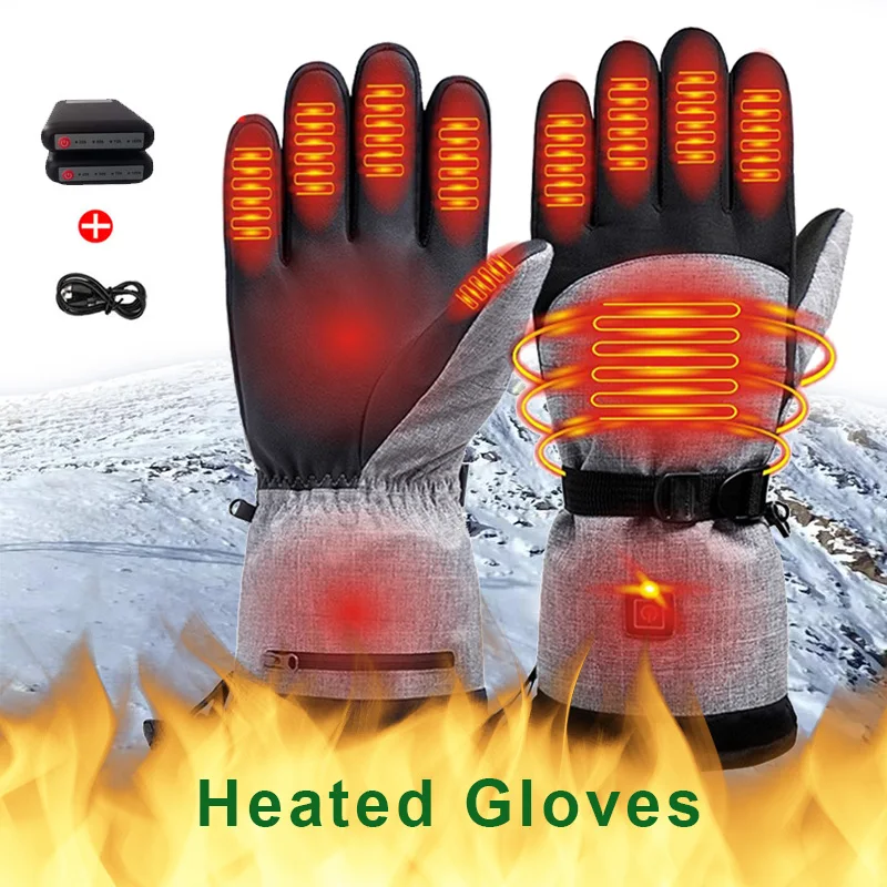 

Rechargeable Automatic Heating Gloves Motorcycle Winter Ski Warm Waterproof Snow Insulation Protective Gloves with Battery