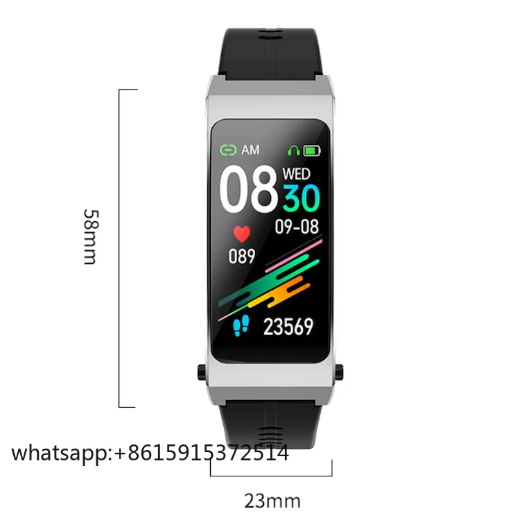 

TLCRETE B7 Plus Smart Wireless Headset Bracelet 1.08inch Music Controls Health Monitor Fitness Sports Smart Watch with Earbud Ea