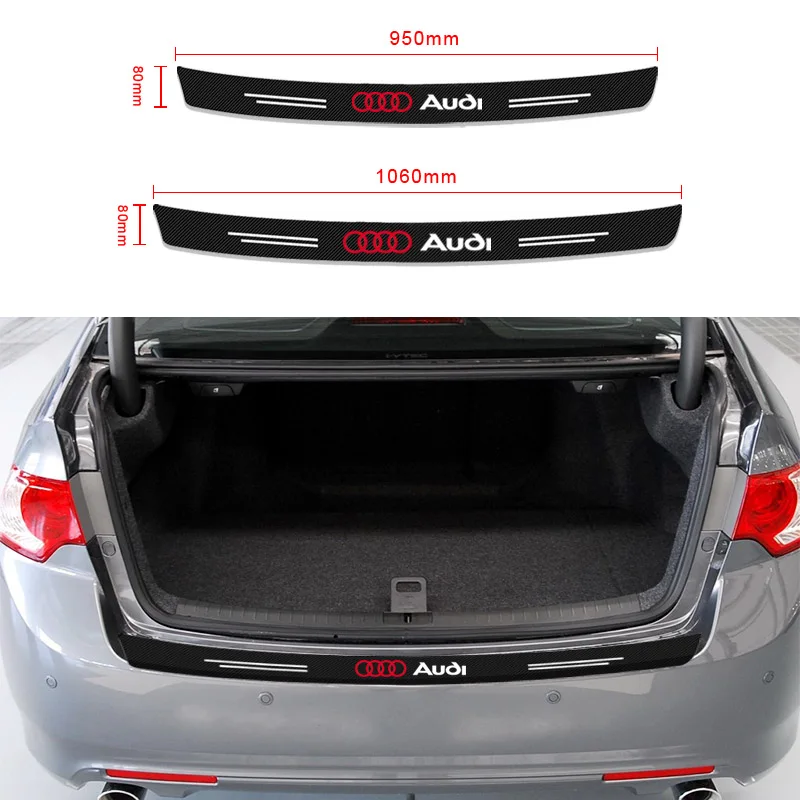 

1pcs Carbon Fiber Car Trunk Rear Bumper Sticker Guard Plate Protector for Audi Sline A5 A3 A4 A6 A7 B5 B6 B7 B8 B9 A8 Q2 Q7 Q3