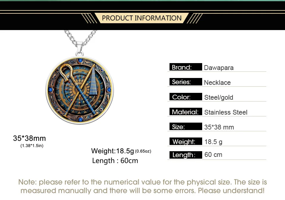 Dawapara Crook and Flail Anhänger Halskette Antike ägyptische Mythologie Totem Symbol der Stärke Edelstahl Schmuck – Detail 2