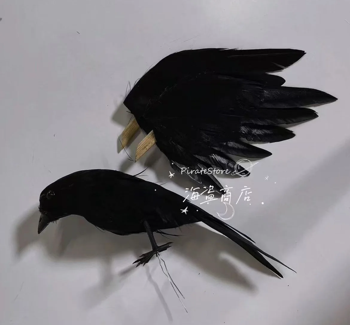 2025 Night Crow Dark Magic Crow Realistic Cosplay Prop Lolita Halloween Props Gothic Decorations Black Crow Ornament for Parties