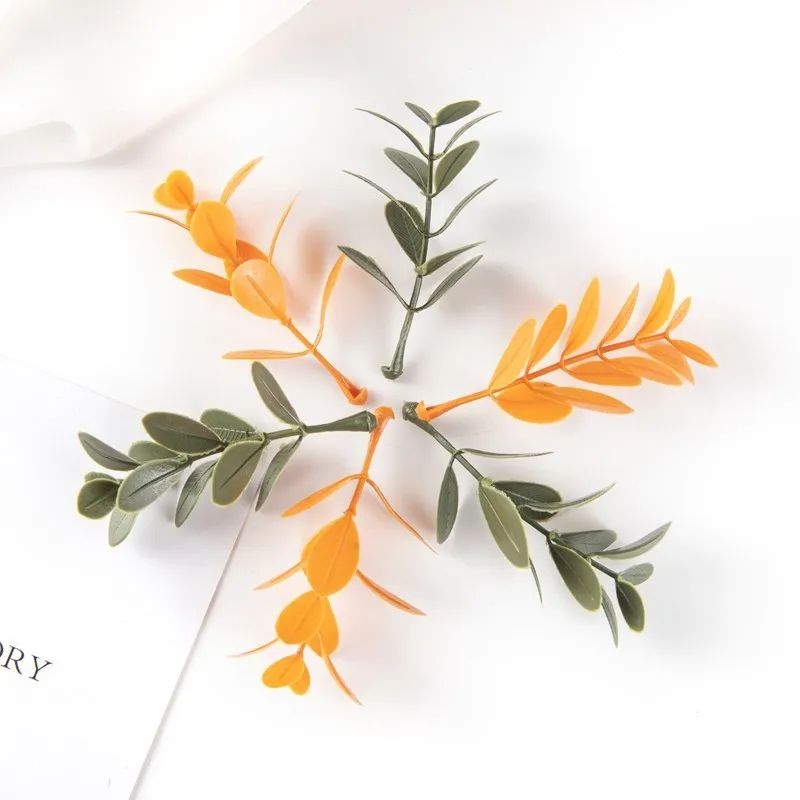 50PCS Künstliche Pflanzen Blatt Hochzeit Party Home Decor Zubehör Diy Kuchen Candy Box Girlande Weihnachten Dekorative Blumen Kranz – Detail 9