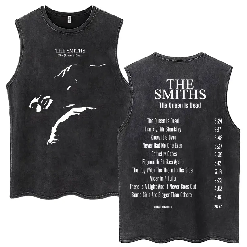 

Washed Rock Band The Smiths Tank Tops The Queen Is Dead Vintage Gothic Sleeveless T-shirts 1980's Indie Morrissey Cotton Vest