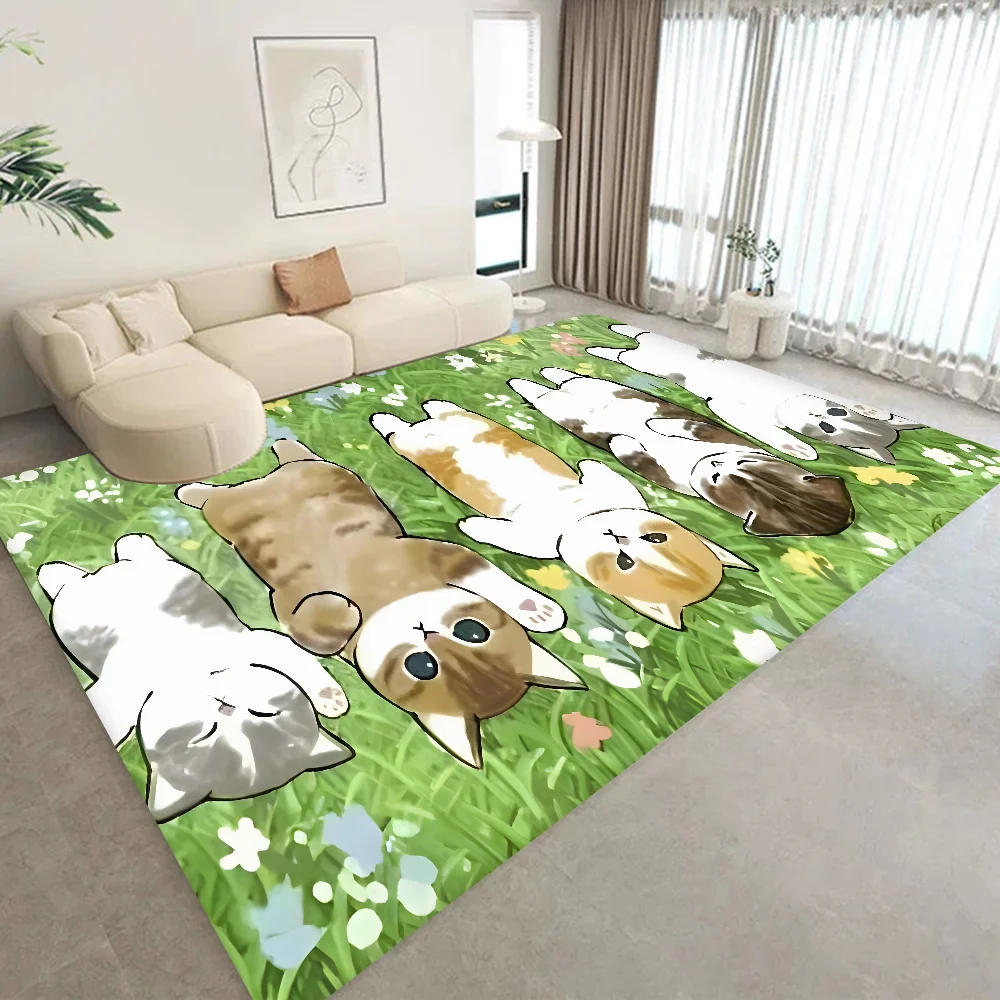 Funny Cat mofusand Floor Mat Retro Multiple Choice Living Room Kitchen Rug Non-Slip Modern Home Decor