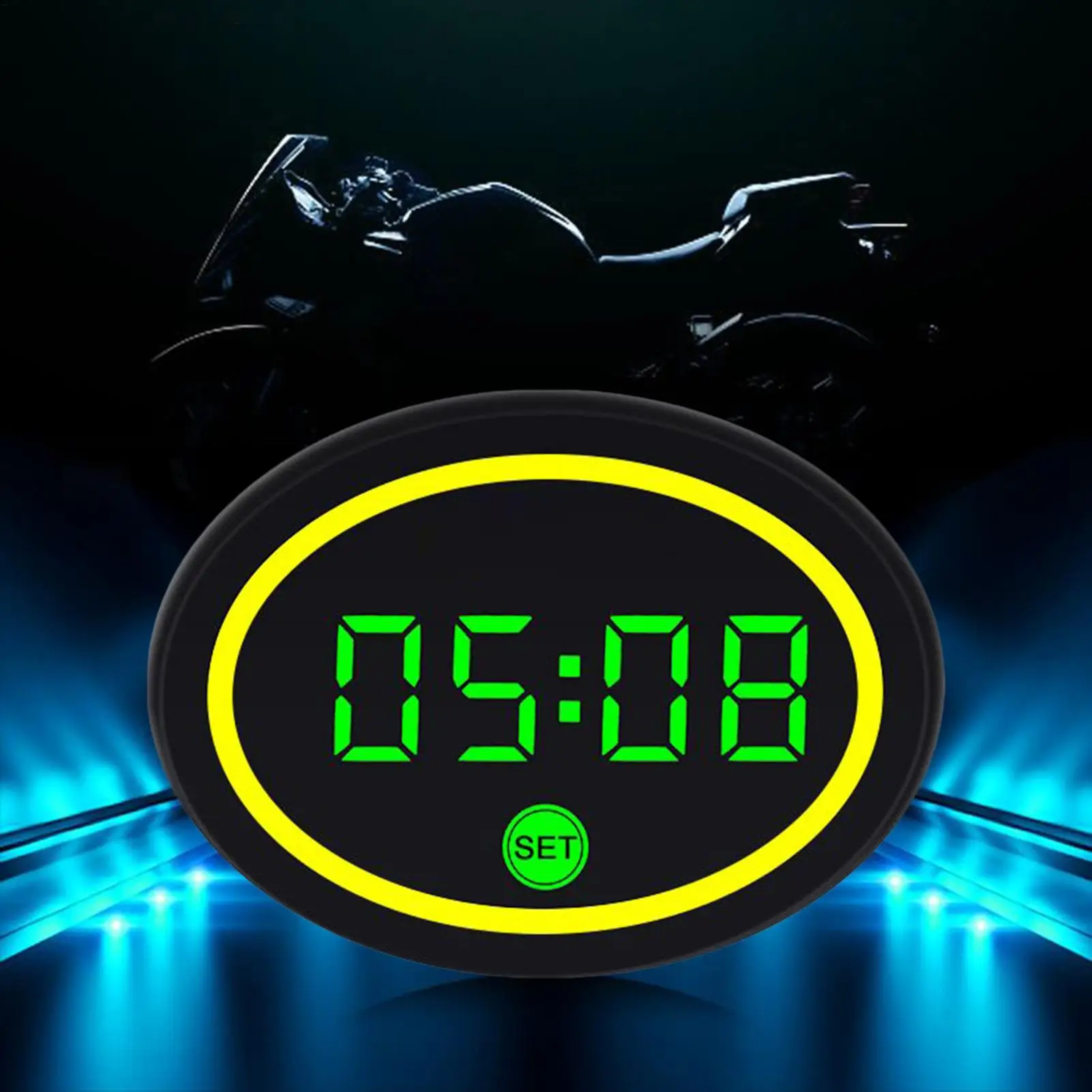 

Clock For Motorcycle LED Display Small Voltage Display Motorbike Digital Clock For Women Teens Cycling Enthusiasts Commuting